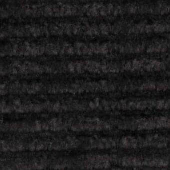 Dark gray ribbed fabric texture with horizontal linear pattern, looped pile construction, matte finish, and subtle tonal variations.